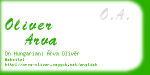 oliver arva business card