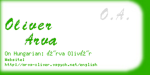 oliver arva business card